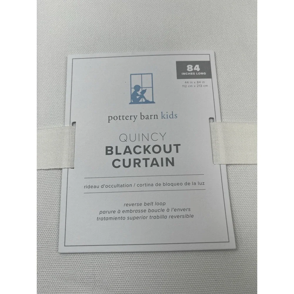Pottery Barn Kids Quincy Blackout Curtain Panel in White 44